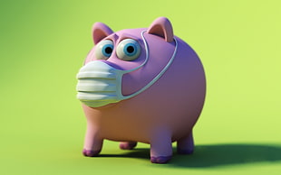pink pig digital wallpaper
